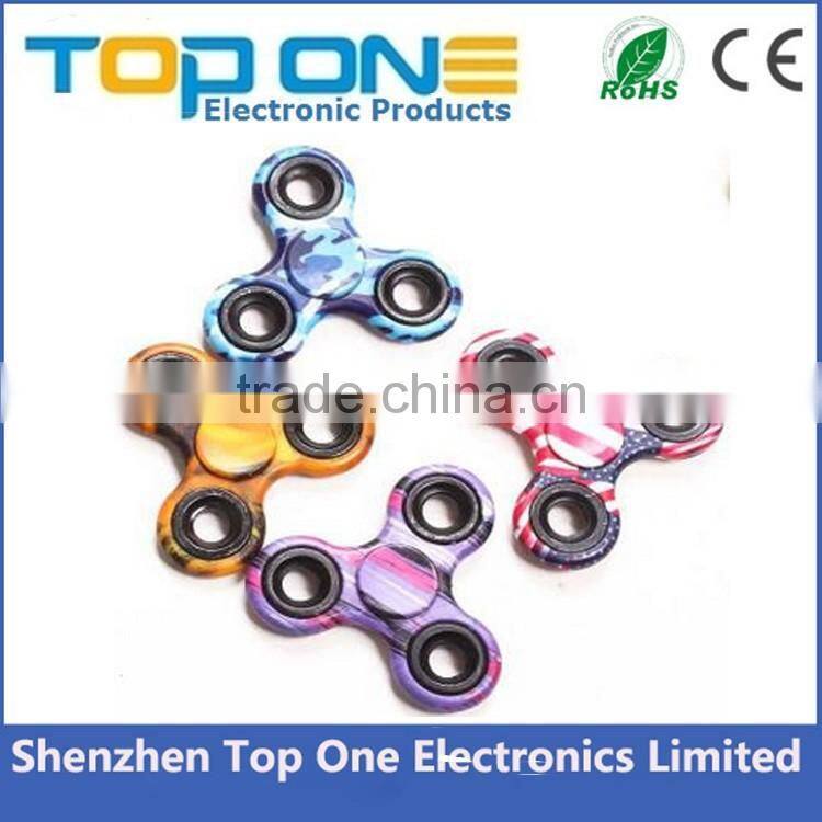 2017 New EDC Tri-Spinner Fidget Toys Camouflage Pattern Hand Spinner