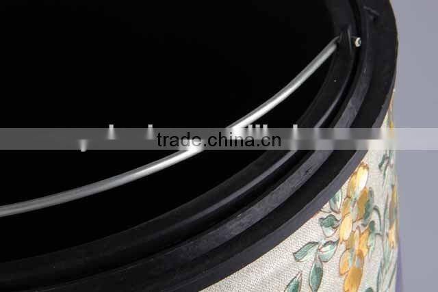 Printed Plastic Trash Can Stainless Steel Pedal Rubbish Bin Household Garbage Can