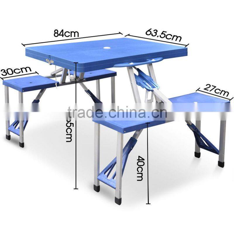 Portable Folding Table Tops Picnic Camping Outdoor Plastic Aluminum Sheet Dining 4 Chairs/Benches