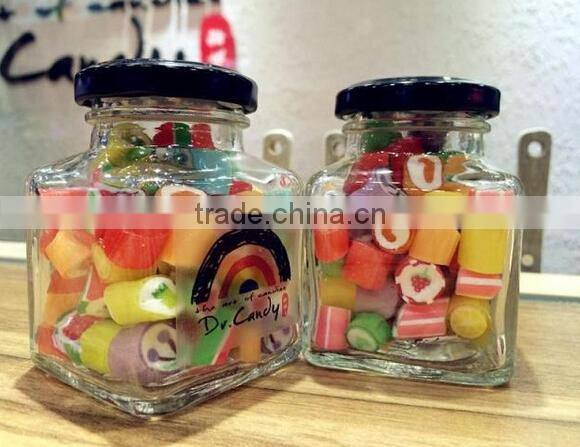Stock100ml 200ml 280ml 380ml glass square jam lab wedding candy lab honey jar