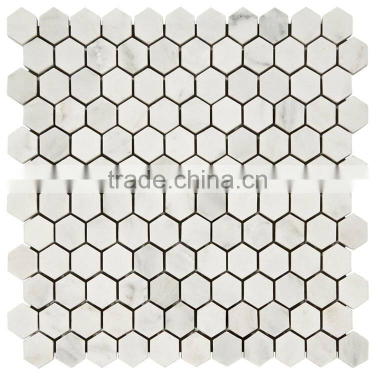 MM-CV249 Hot sale home design natural stone carrara white marble hexagon floor mosaics tile