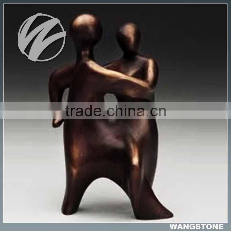 Modern plaza art decoration brass couple sculpture