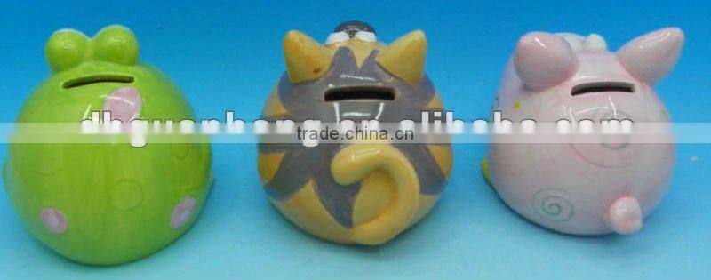2012 new product ceramic money bank in frog shape