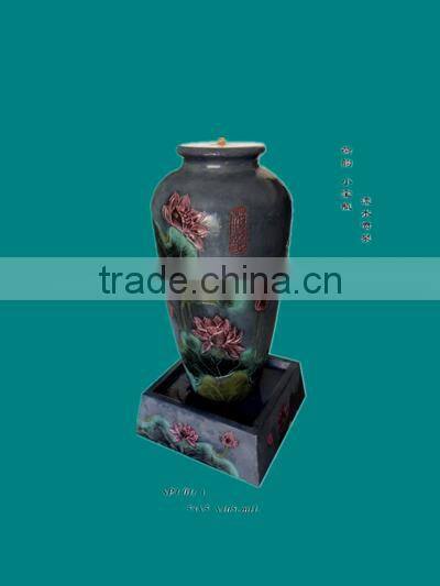 elegance fiber glass vase water fountain