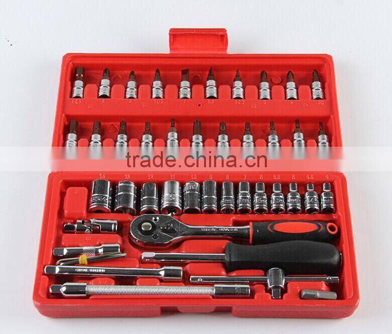 Red carbon steel multifunction repair socket wrench set