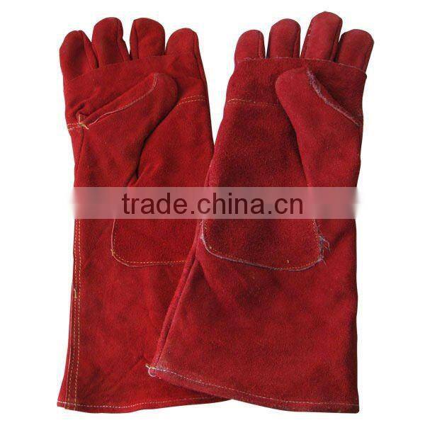 Durable cow split leather welding glove