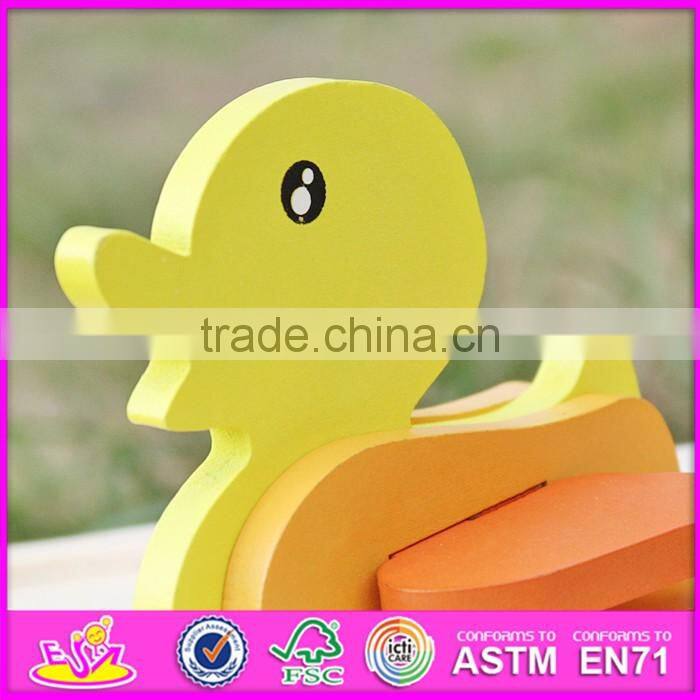 2017 New product funny 3d duck children wooden animal puzzles for toddlers W14G043