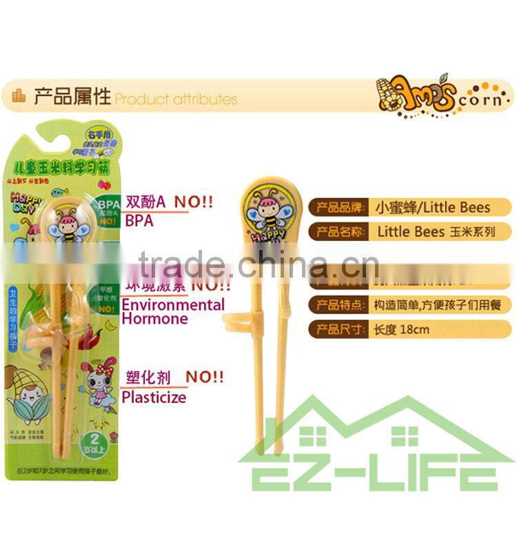 Healthy ECO friendly corn PLA plastic baby training chopsticks