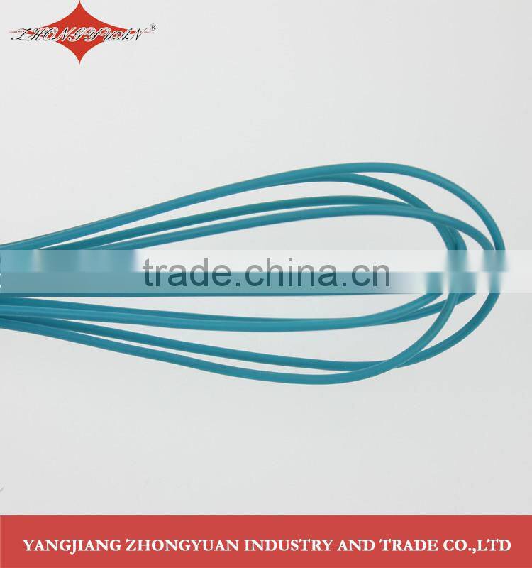 Food grade Silicone coated wires egg whisk with stainless steel handle