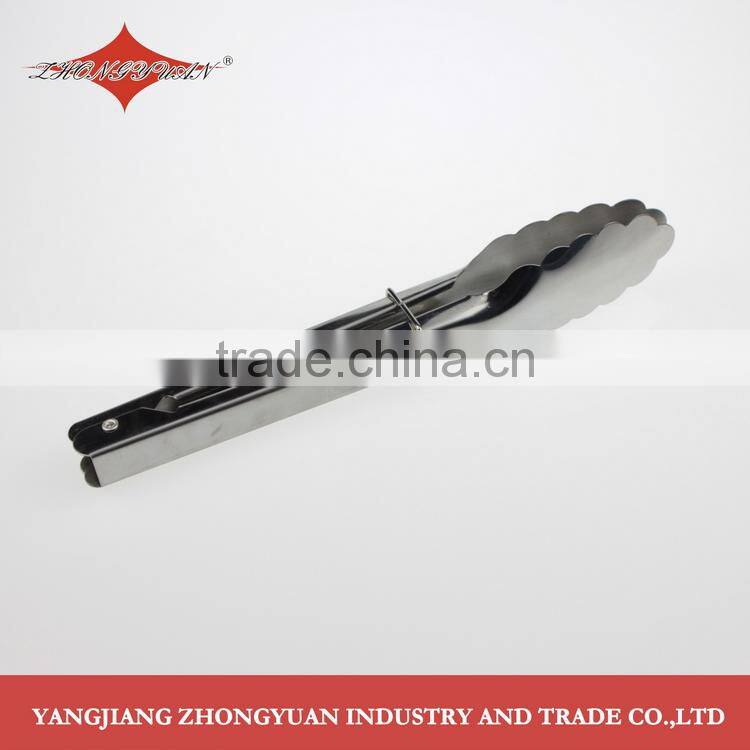 9"food grade stainless steel food tongs for kitchenutensils china