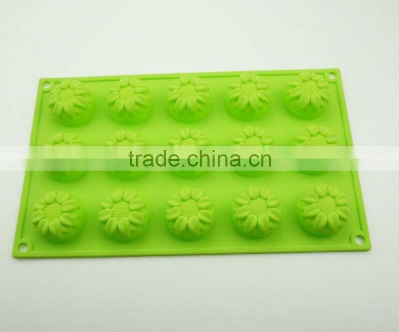 1192 15 pcs roses shaped silicone chocolate mould and mold