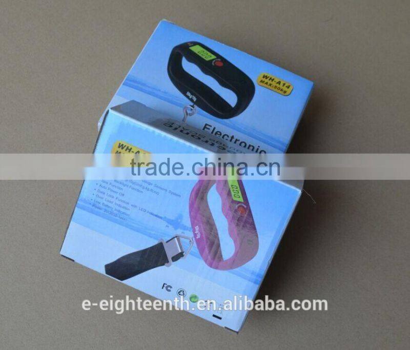 2016 new arrival hot sale 50kg/10g Digital LCD Travel Luggage Hanging Weighing Electronic Hook Scale