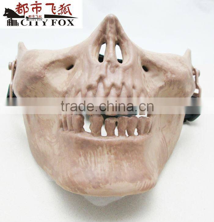Half Face Cacique Plastic Skull Mask (Skeleton Color)