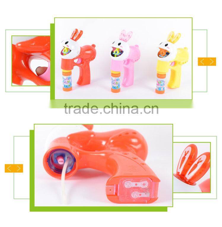 Top sale rabbit cartoon set game soap bubble shooter gun toy