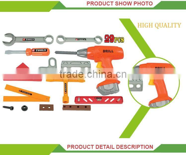 Latest plastic pretend play kids games mini toy mechanic tool box set