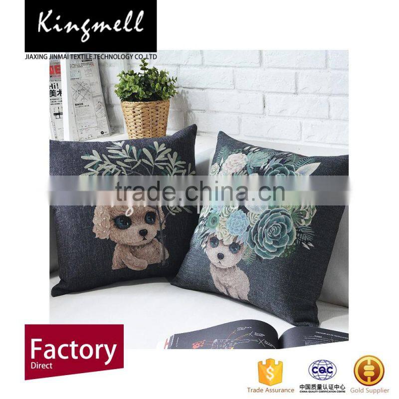 Cute design printed cushion linen fabric sofa/car seat cushion covers