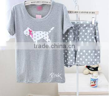 2015 new homewear for summer blank couple sleepwear sets homewear,embroidery shorts sleepwear homewear sets for women or men