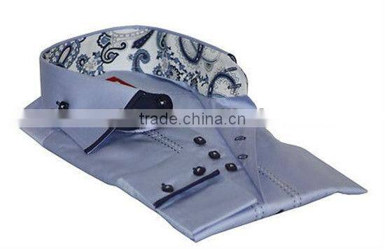 Luxury Formal casual mens shirts italian design shirts Custom designed collar/high collar shirt for man