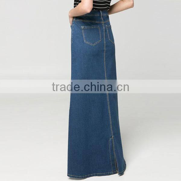Factory directly sale new ladies flared long denim skirt