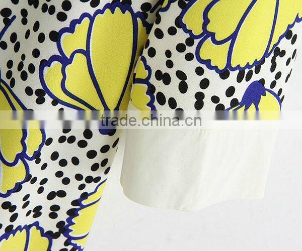 HD-D106 2014 hot design elegant women new arrival floral dress/casual ladies dress