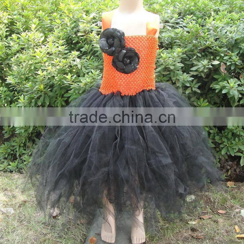 Wholesale crochet top tutu dress baby tutu dress with flowe