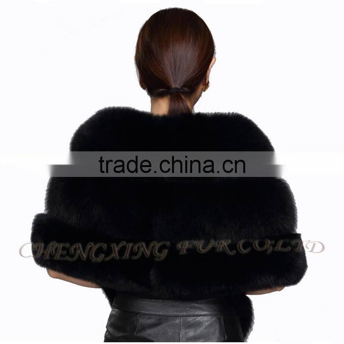 CX-B-133C Elegant 100% Real Fox Fur Cape And Stole Women Fur Shawl For Evening Dress