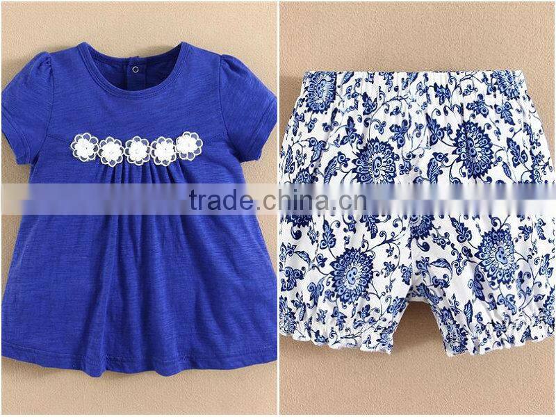 Fashion Girls Set 2015 Summer Wholesale Newest mom and bab 100% Cotton Baby Shorts