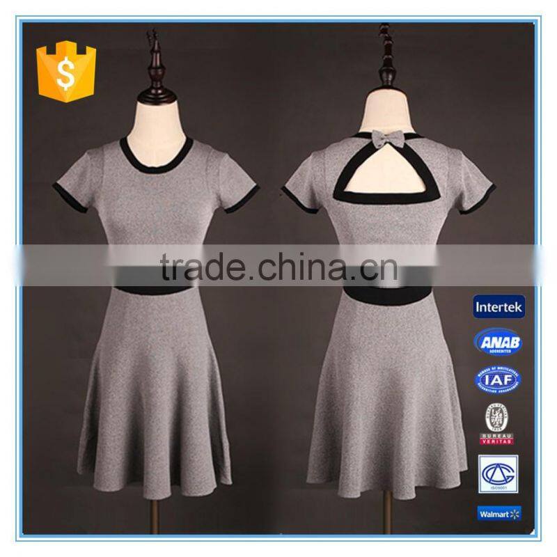 Modern Knit Halter Dress Hollow Out Back Sexy Mature New Ladies Dress