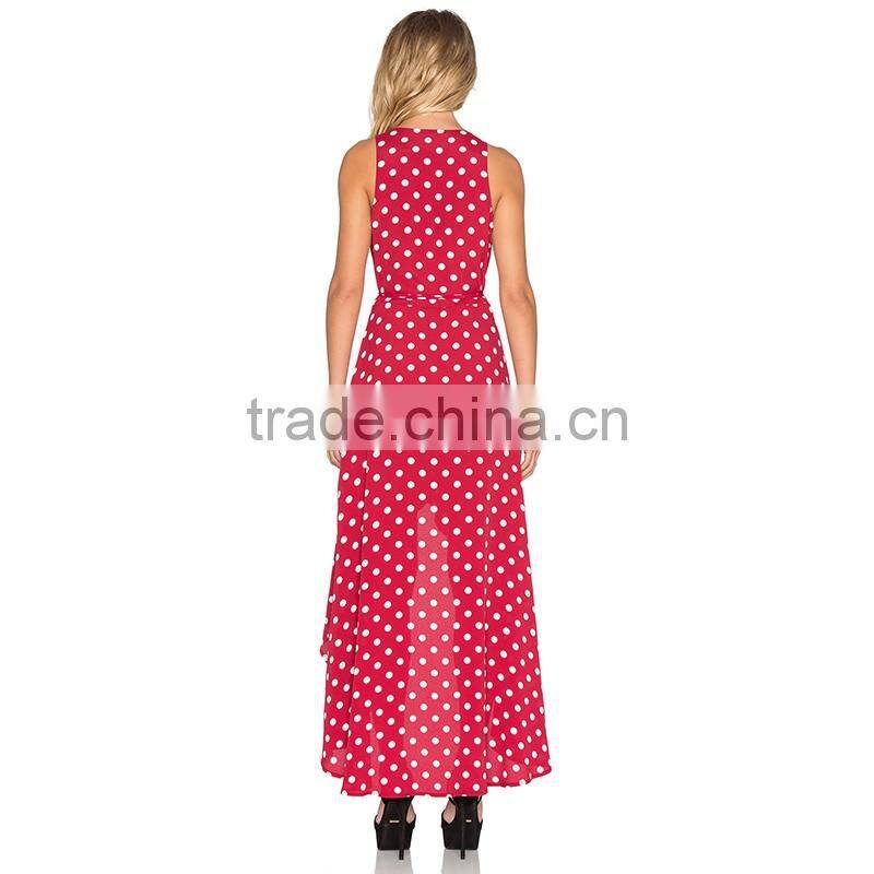 Wholesale 2016 new design sleeveless long crinkle chiffon full length party dress