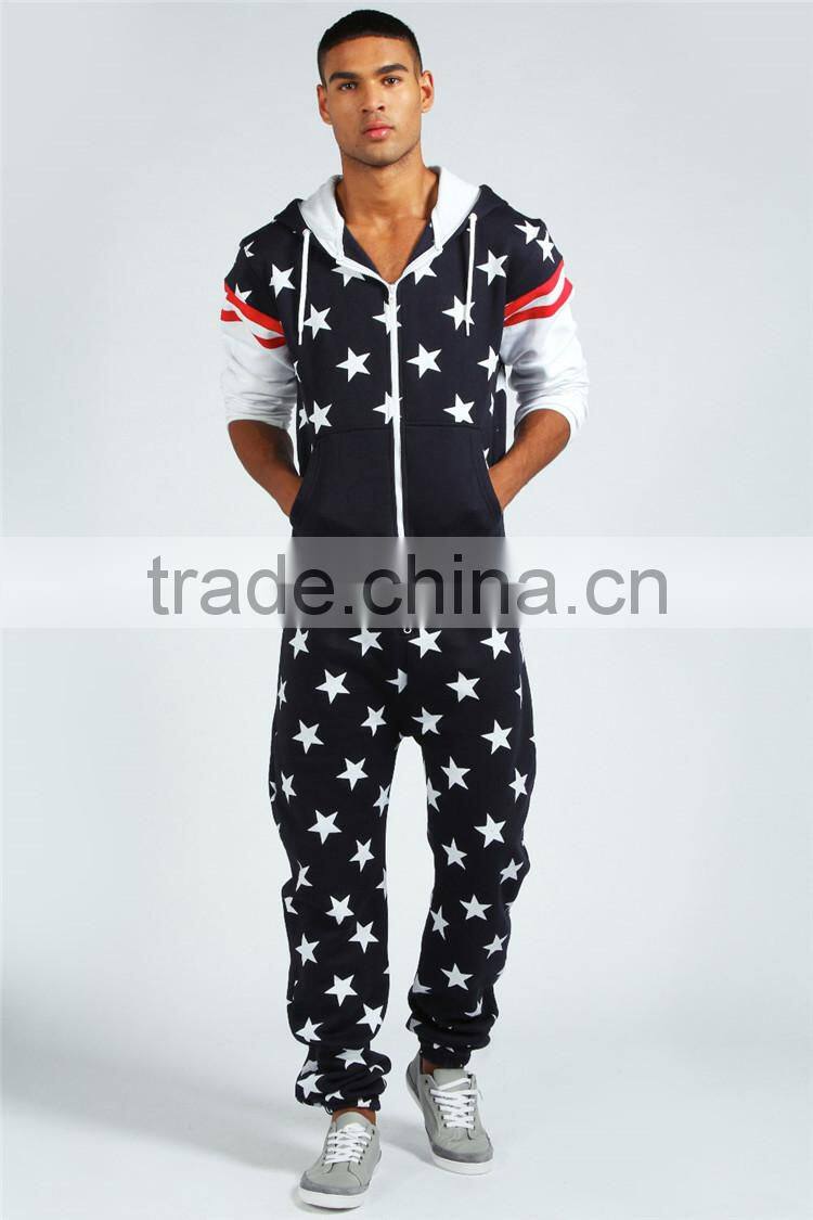 PA0043A all over american flag printed men's onesie