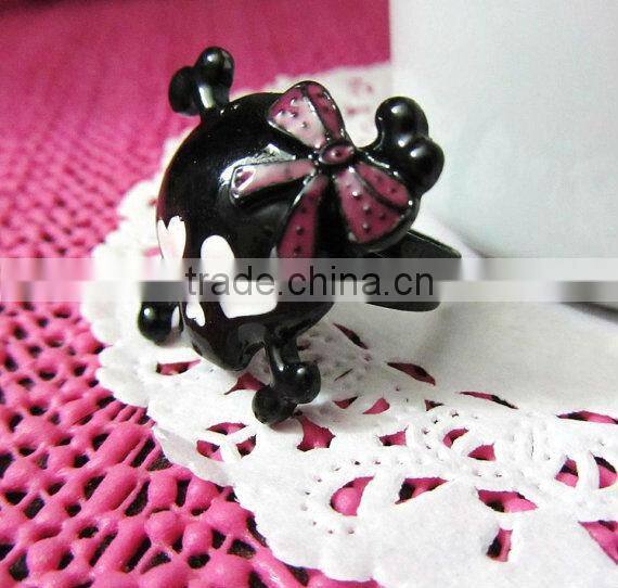 cute girly skull rings, fashion enamrl skull rings, lovely rings for girls