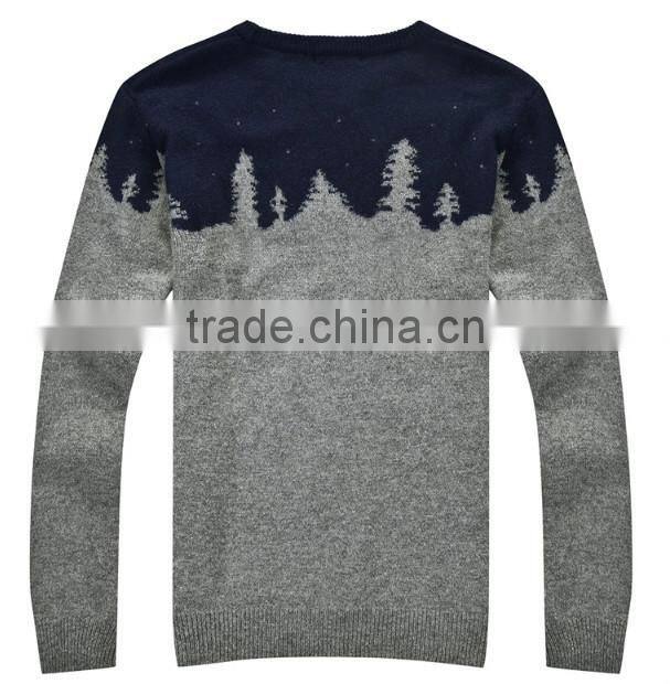 Fashionable Christmas sweater designs for men 100% wool sweaters custom apparel