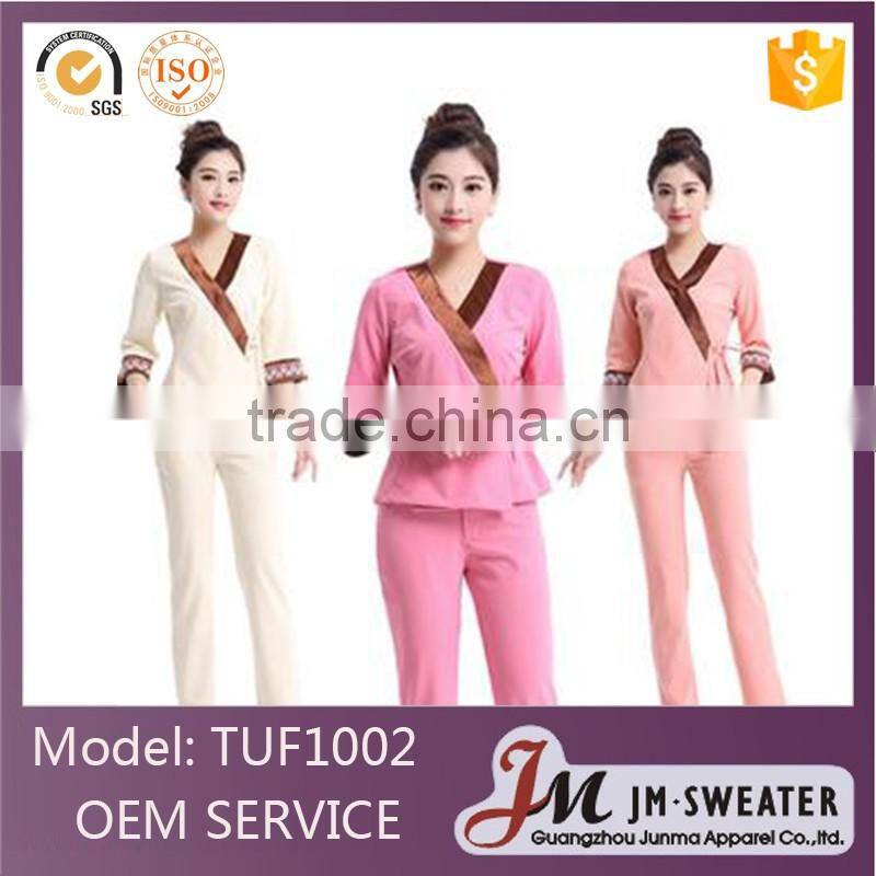Fashion uniform design working uniform wholesale custom thai spa uniform