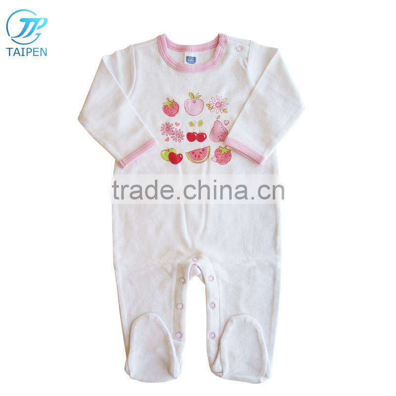 2017 Latest Long Sleeve Baby Girls Clothes Pink Color Baby Jumpsuit With Lace And Bow