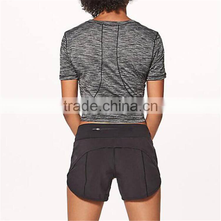 Custom soft blank heather gray bamboo t shirt for womens hot tops in gym