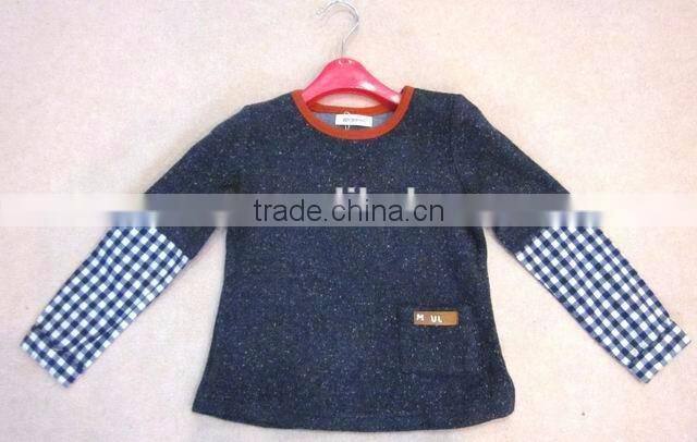 Spain design children fashion cardigan sweater with sleeve elbow patch