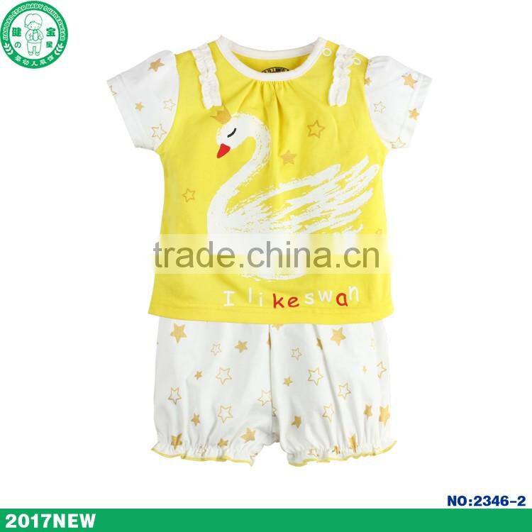 100% cotton children clothing set for baby girl wholesale high quality baby clothes