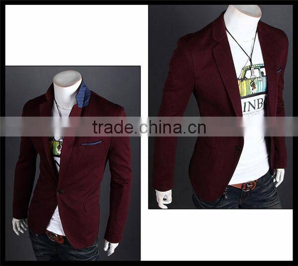 latest new design casual style one button slim men blazer
