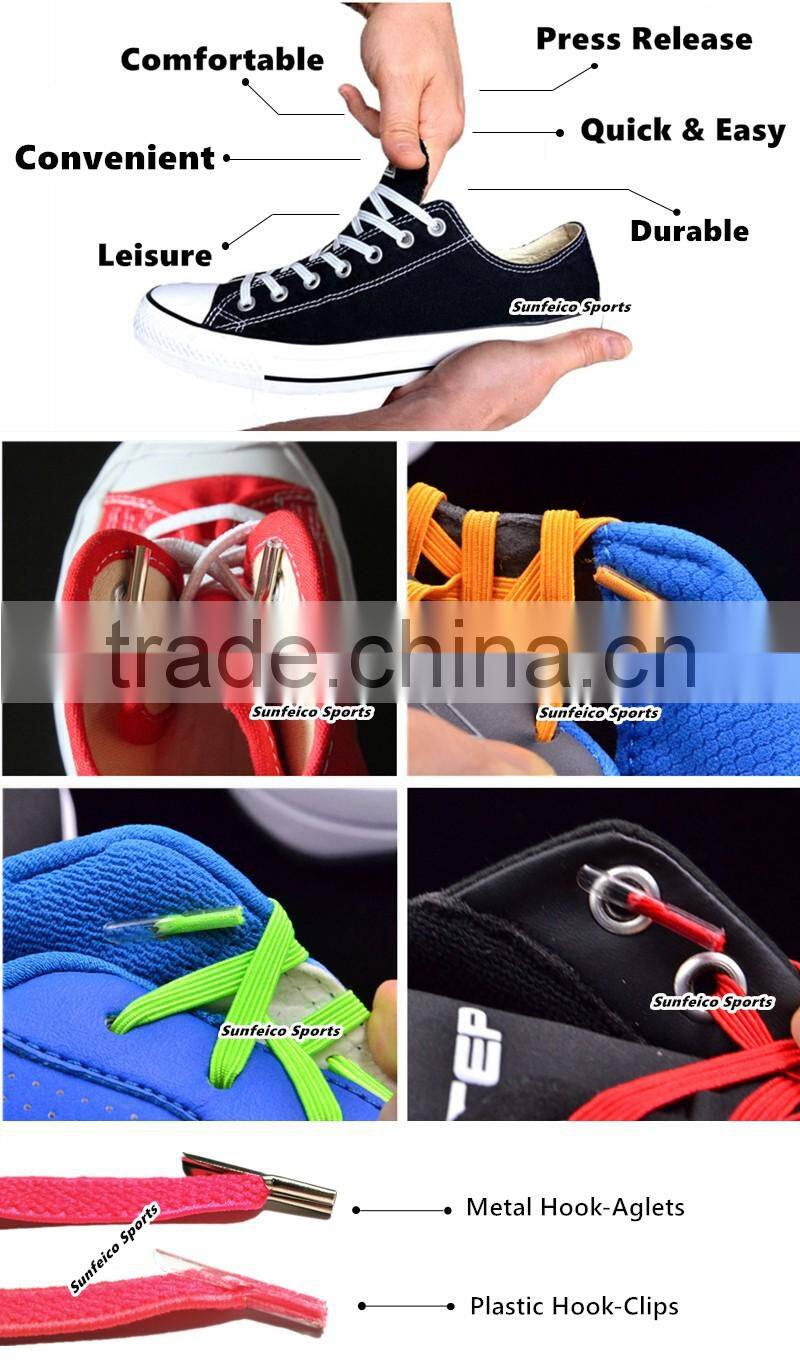 Flexible No Need Tie Footwear Laces for Outdoor Sports Sneakers - Customized No-Tie Red Shoelaces fits Running Shoe Casual Shoes