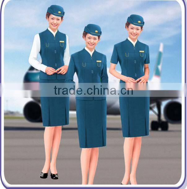 airline stewardess uniform,hot tailored polyester Stewardess uniform