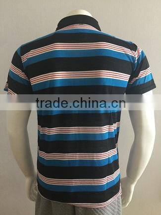 Men's wholesale knitted custom striped polo shirt