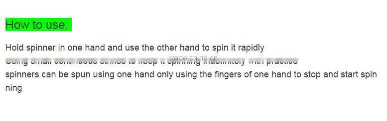 Factory Direct Fidget Spinner Stress Relief Hand Spinner