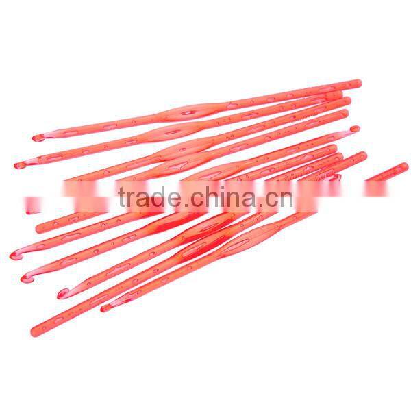 10PCs Acrylic Crochet Hook 4mm US 6 UK Size 8, 13.8cm long