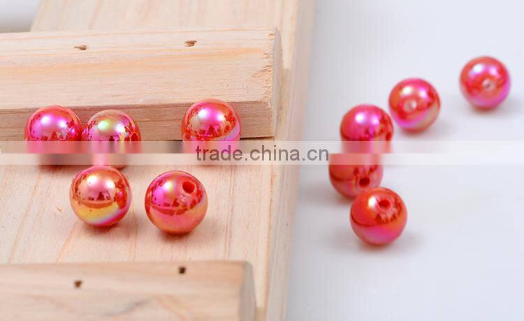Plastic Round AB Color Beads