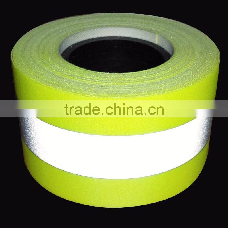 China supplier fluorescent yellow fire retardant reflective tape for firefighter uniform