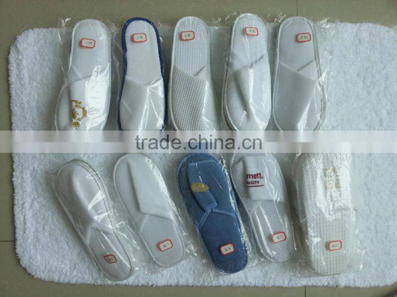 Terry open toe hotel slippers