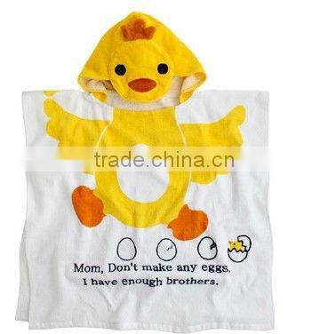 100% cotton breathable penguin design baby bath robe/kids bath robes