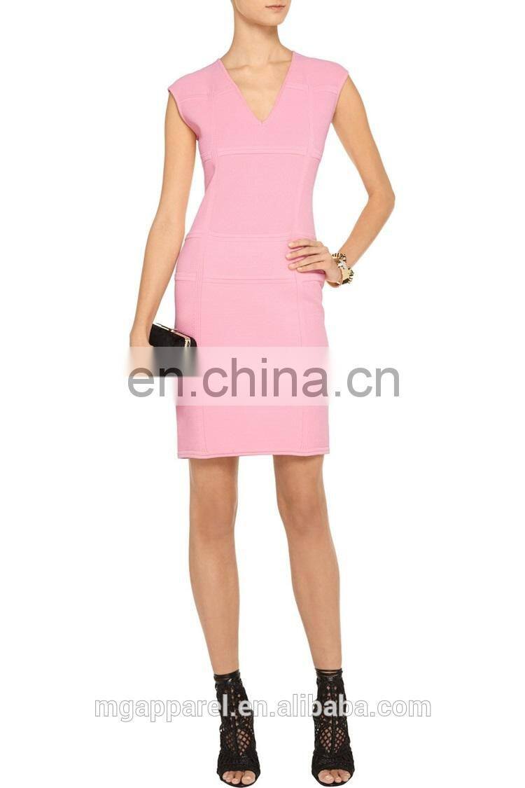 wholesale women fashion clothing textured cheap sexy pink bandage jersey mini dress