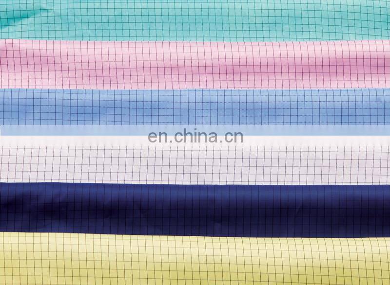 Various colors recycled 5mm strap/grid clothing fabric antistatic esd cleanroom polyester fabric