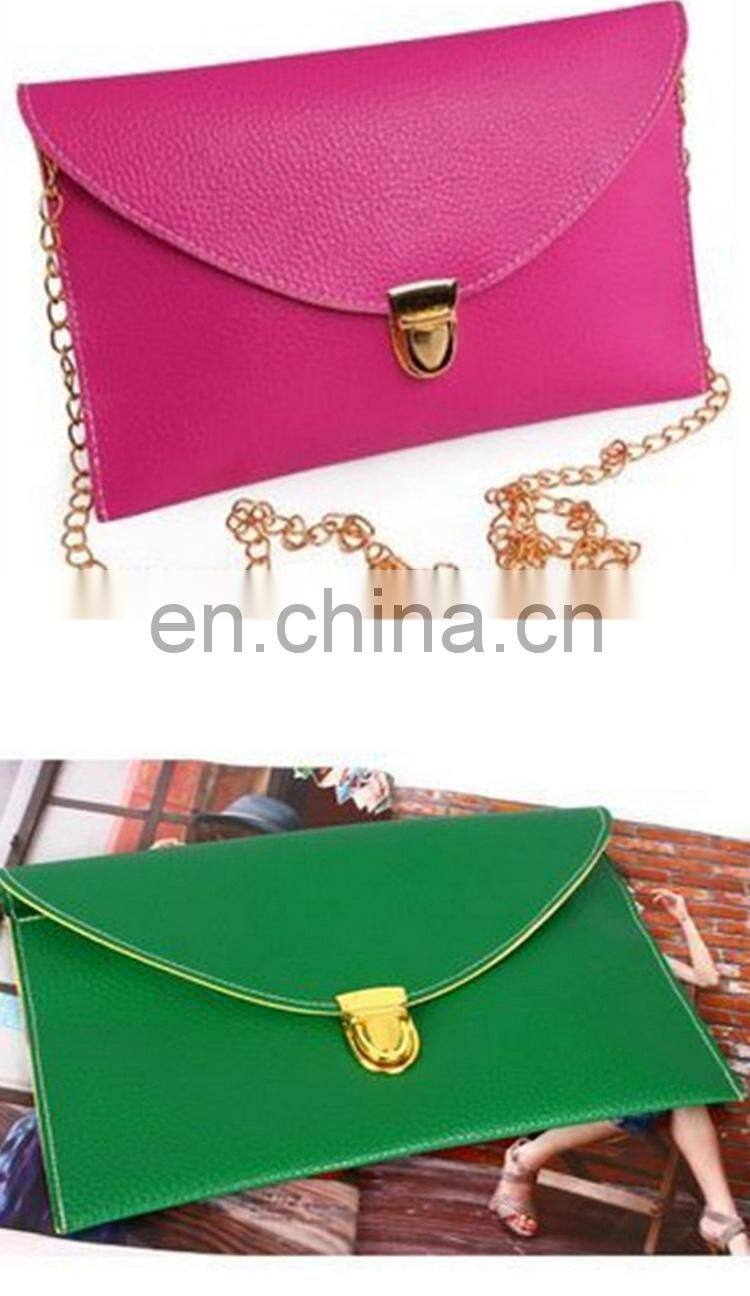 The new female bag mortise lock envelope bag with single shoulder slope across the chain pu female bag can be customized
